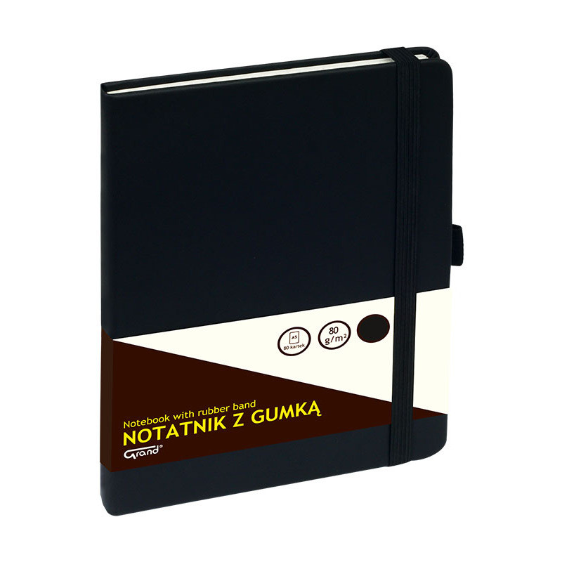 Notatnik Grand A5/80k kratka czarny