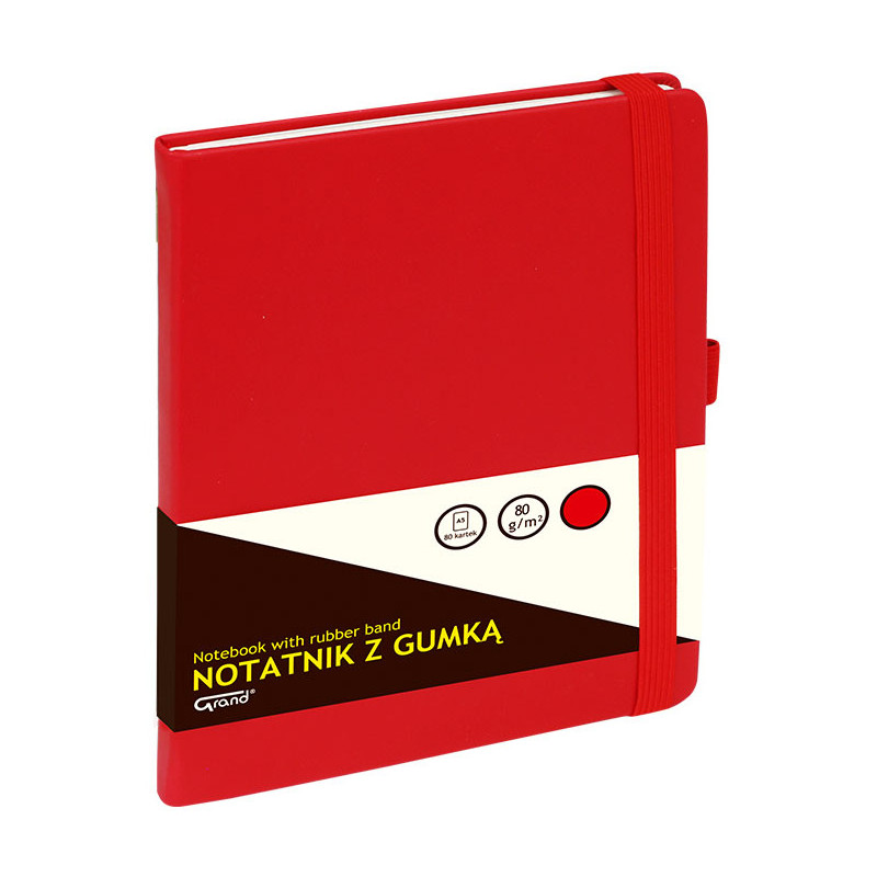 Notatnik Grand A5/80k kratka czerwony