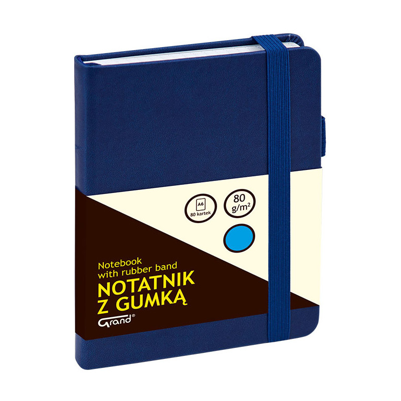 Notatnik Grand A6/80k kratka granatowy