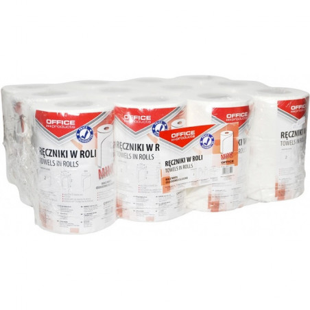 Ręczniki w rolce Office Products 50m 2w celuloza białe (12)