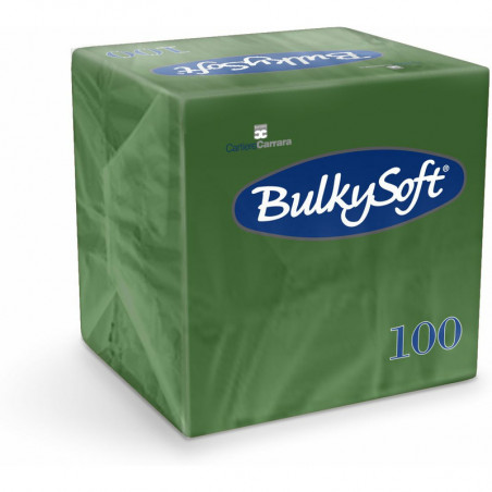 Serwetki BulkySoft 24x24cm 2w celulozowe zielone (100)