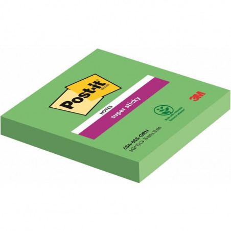 Karteczki Post-it Super Sticky 76x76mm (654-6SS-GRN) zielone (90)