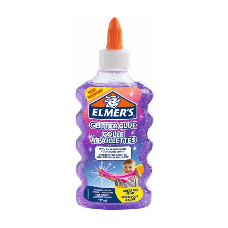 Klej w płynie Elmer's 177ml z brokatem fioletowy