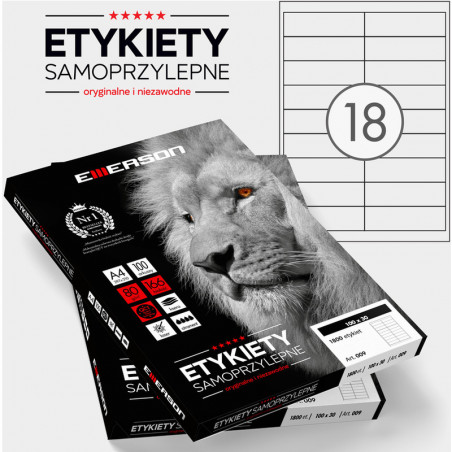 Etykiety Emerson A4 100x30mm białe (100)