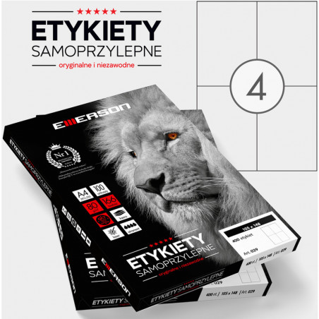Etykiety Emerson A4 105x148mm białe (100)