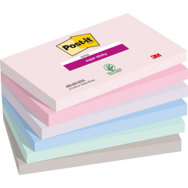Karteczki Post-it Super Sticky 76x127mm (655-6SS-SOUL) 6 kolorów (6x90