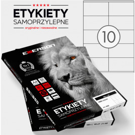 Etykiety Emerson A4 105x57mm białe (100)