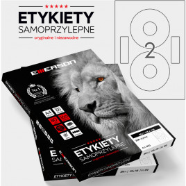 Etykiety Emerson A4 śr.118mm CD białe (100)