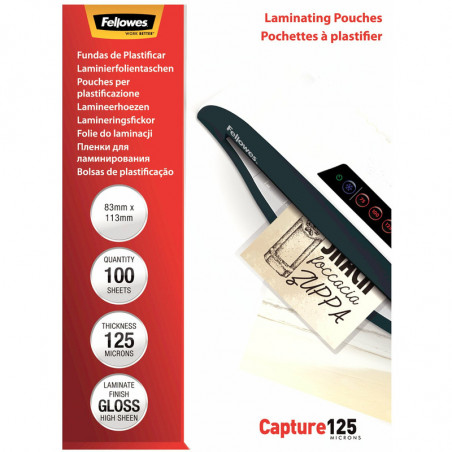 Folia laminacyjna Fellowes 83x113mm/125µm błyszczaca (100)
