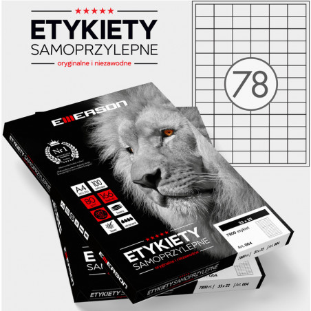 Etykiety Emerson A4 33x22mm białe (100)