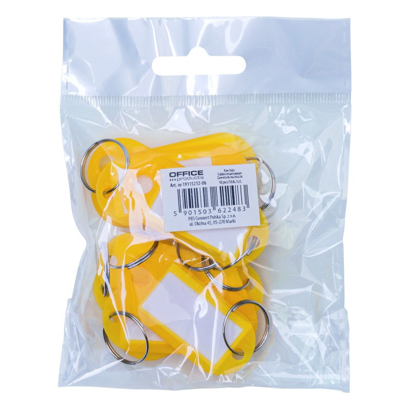 Zawieszki na klucze Office Products żółte (10)