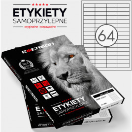 Etykiety Emerson A4 48.5x16.9mm białe (100)