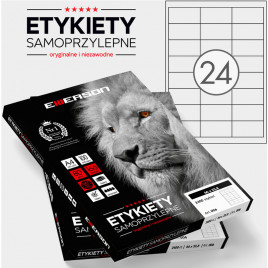 Etykiety Emerson A4 66x33.8mm białe (100)