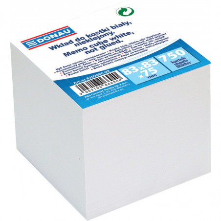 Kostka papierowa Donau 83x83x75mm nieklejona biała
