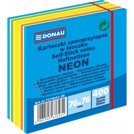 Karteczki Donau 76x76mm neon mix kolorów (400)