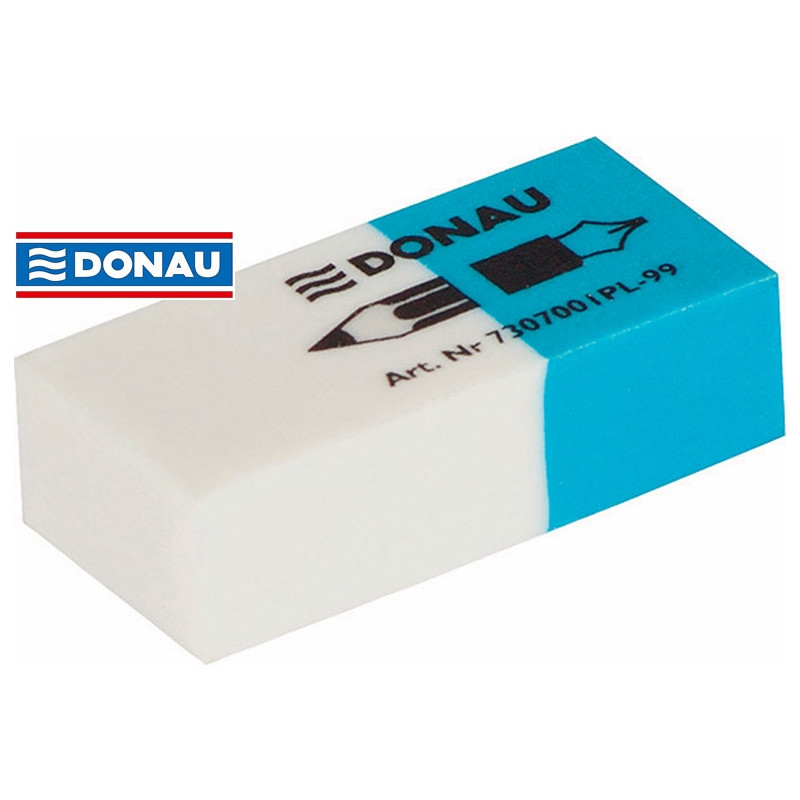 Gumka Donau 41x18x11mm niebiesko-biała