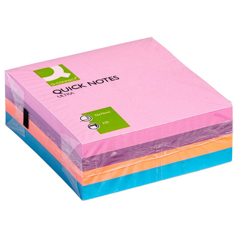 Karteczki Q-Connet 76x76mm pastel 4 kolory (4x80)