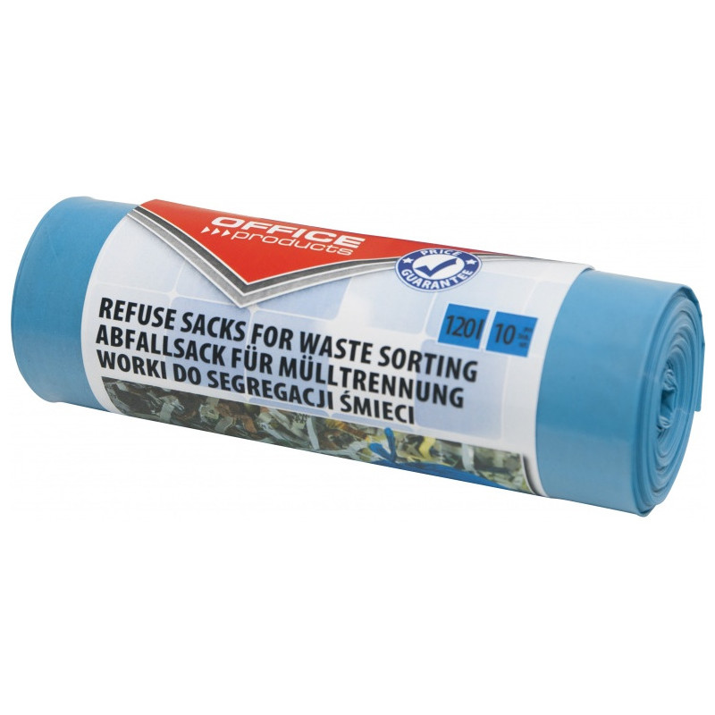Worki na śmieci Office Products 120L LDPE niebieskie (10)