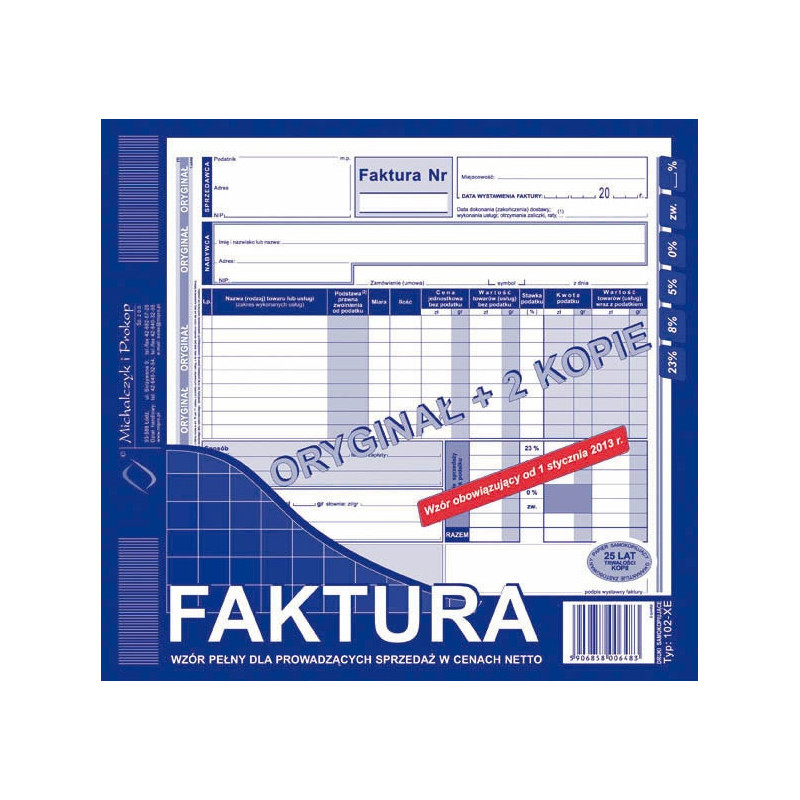 FAKTURA VAT 2/3 A4 (O+2K)