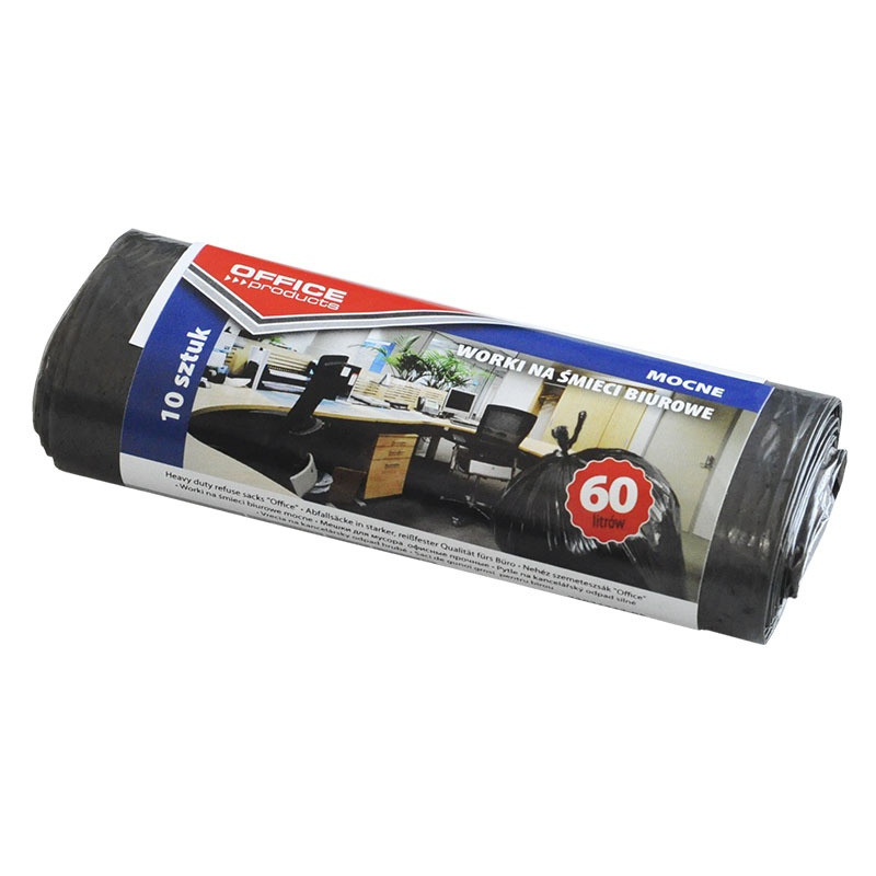 Worki na śmieci Office Products 60L LDPE czarne (10)