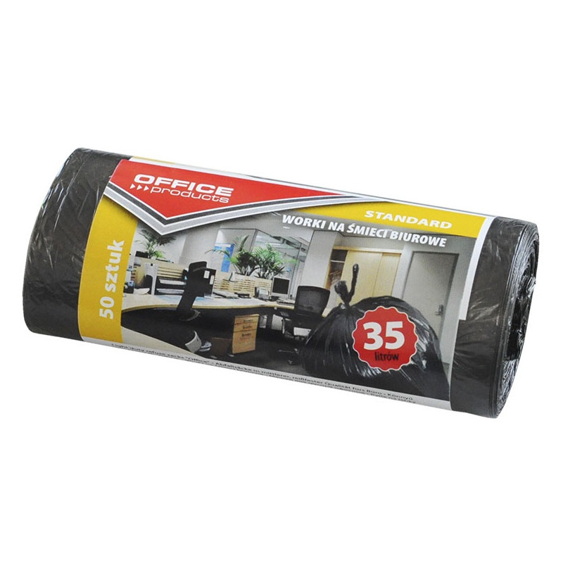 Worki na śmieci Office Products 35L HDPE czarne (50)