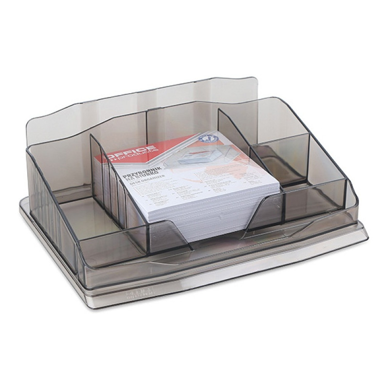 Przybornik na biurko Office Products (z karteczkami) dymny
