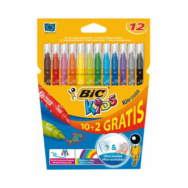Flamastry BiC Kids Kid Couleur 12 kolorów