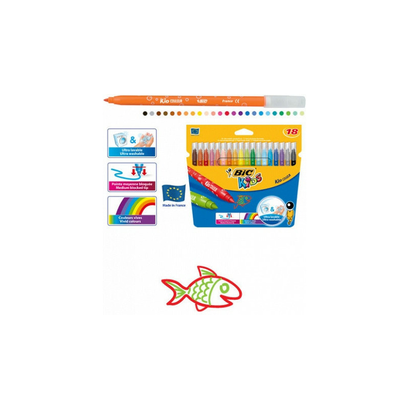 Flamastry BiC Kids Kid Couleur 18 kolorów