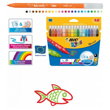 Flamastry BiC Kids Kid Couleur 18 kolorów
