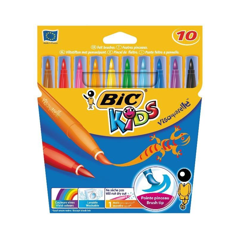 FLAMASTRY BIC VISAQUARELLE 10 KOLORÓW