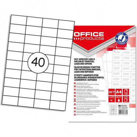 Etykiety Office Products A4 48.5x25.4mm białe (100)