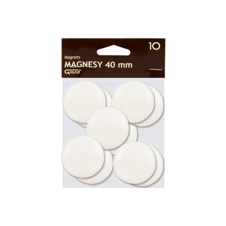 Magnesy do tablic Grand śr.40mm białe (10)