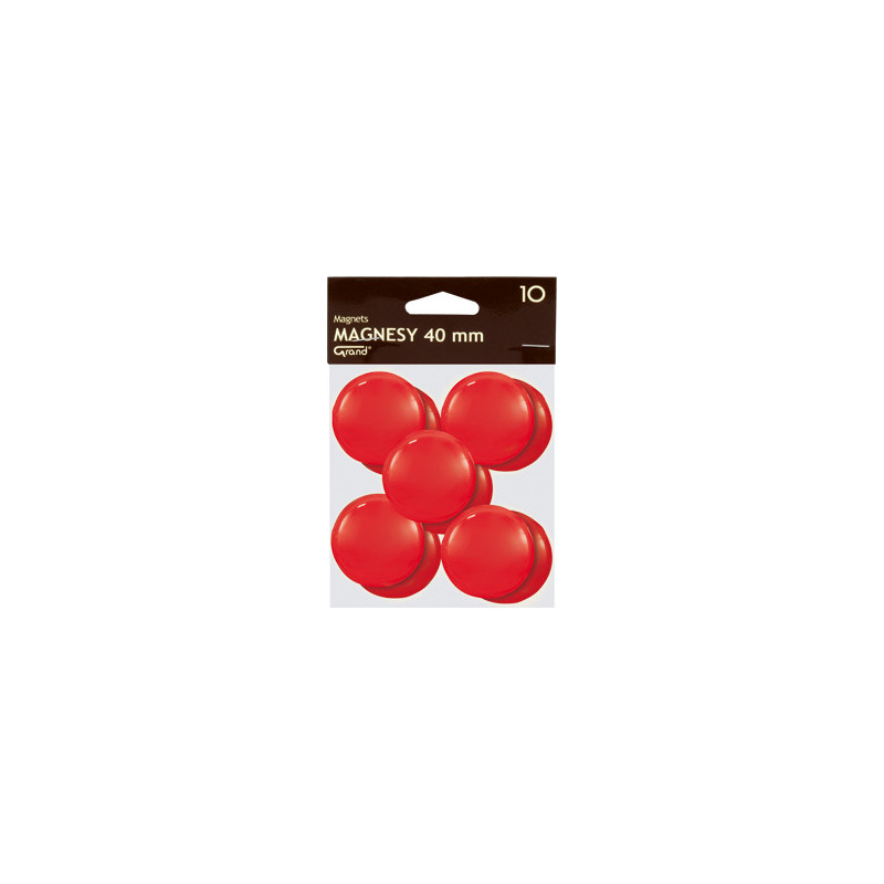 Magnesy do tablic Grand śr.40mm czerwone (10)