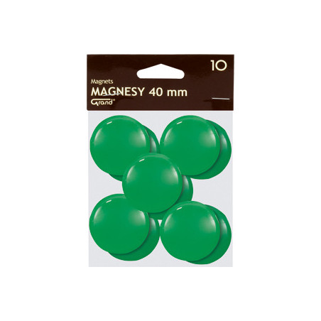 Magnesy do tablic Grand śr.40mm zielone (10)