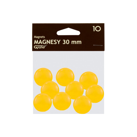 Magnesy do tablic Grand śr.30mm żółte (10)