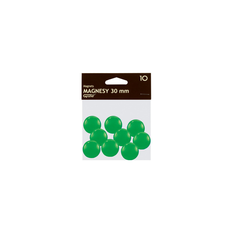 Magnesy do tablic Grand śr.30mm zielone (10)