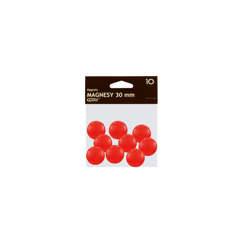Magnesy do tablic Grand śr.30mm czerwone (10)
