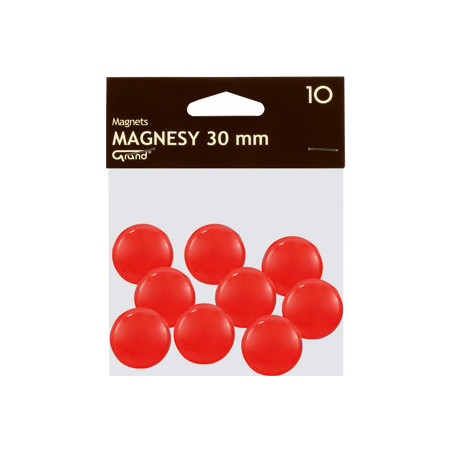 Magnesy do tablic Grand śr.30mm czerwone (10)