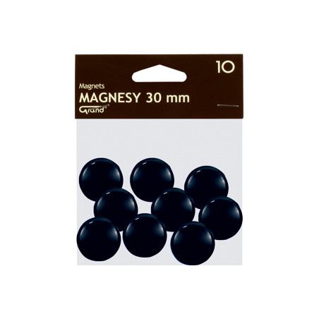 Magnesy do tablic Grand śr.30mm czarne (10)