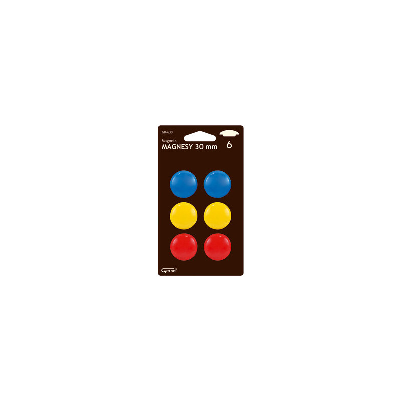Magnesy do tablic Grand śr.30mm 3 kolory (3x2)
