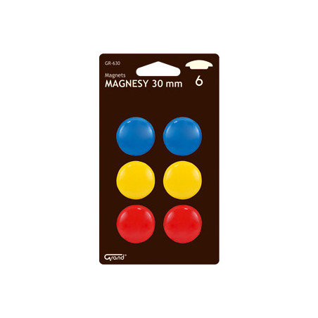 Magnesy do tablic Grand śr.30mm 3 kolory (3x2)