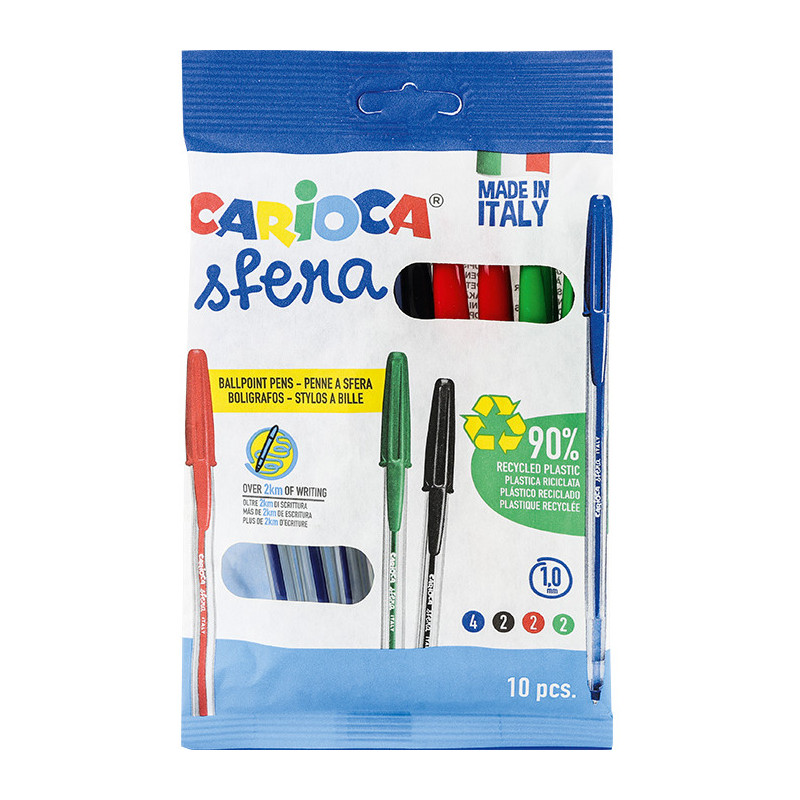 Długopisy Carioca Sfera 10 kolorów