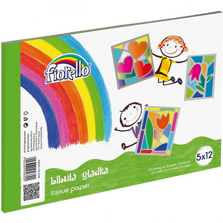 Bibuła gładka Fiorello A4 5x12 kolorów