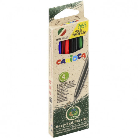 Długopisy Carioca EcoFamily 4 kolory