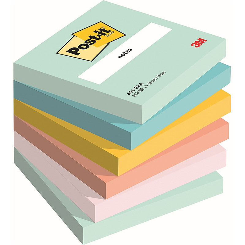 Karteczki Post-it 76x76mm (654-BEA) (6x100)