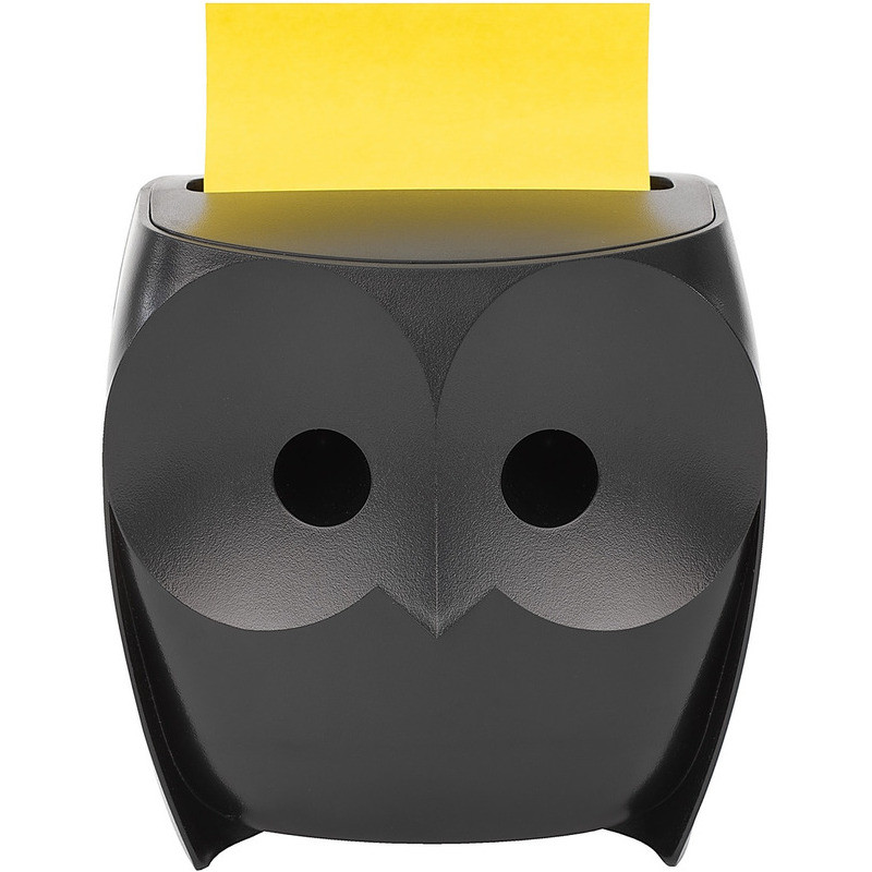 Podajnik karteczek Post-it Z-Notes Sowa (+2 bloczki) czarny