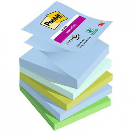 Karteczki Post-it Super Sticky Z-Notes 76x76mm (R330-5SS-OAS) pastelow