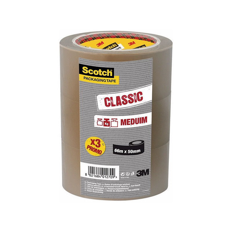 Taśma pakowa Scotch Classic 371 50mm/66m brązowa (3)