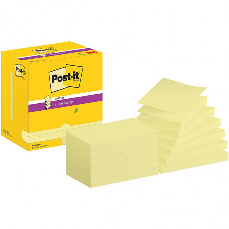 Karteczki Post-it Super Sticky Z-Notes 76x127mm (R350-12SSCY) żółte (1