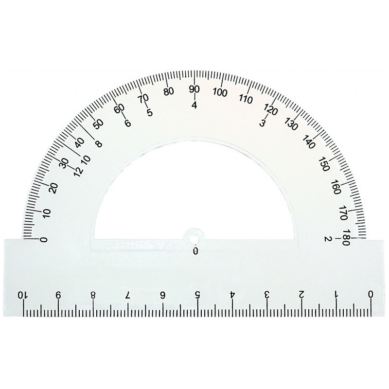 Kątomierz plastikowy Grand 10cm 180° transparentny